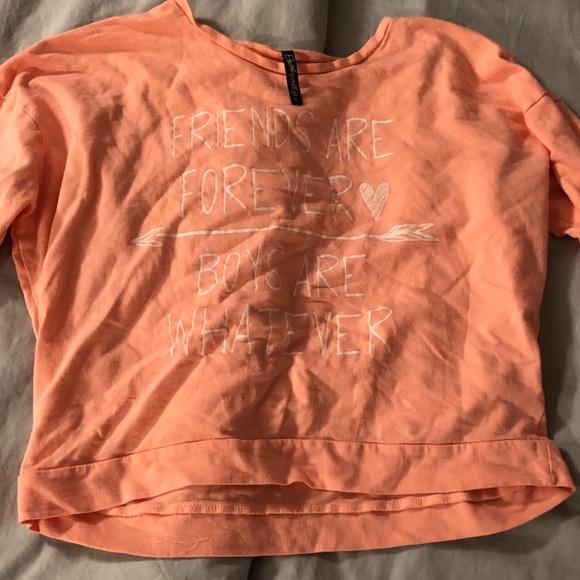 Girls XL long sleeve novelty crop tee - Picture 2 of 5